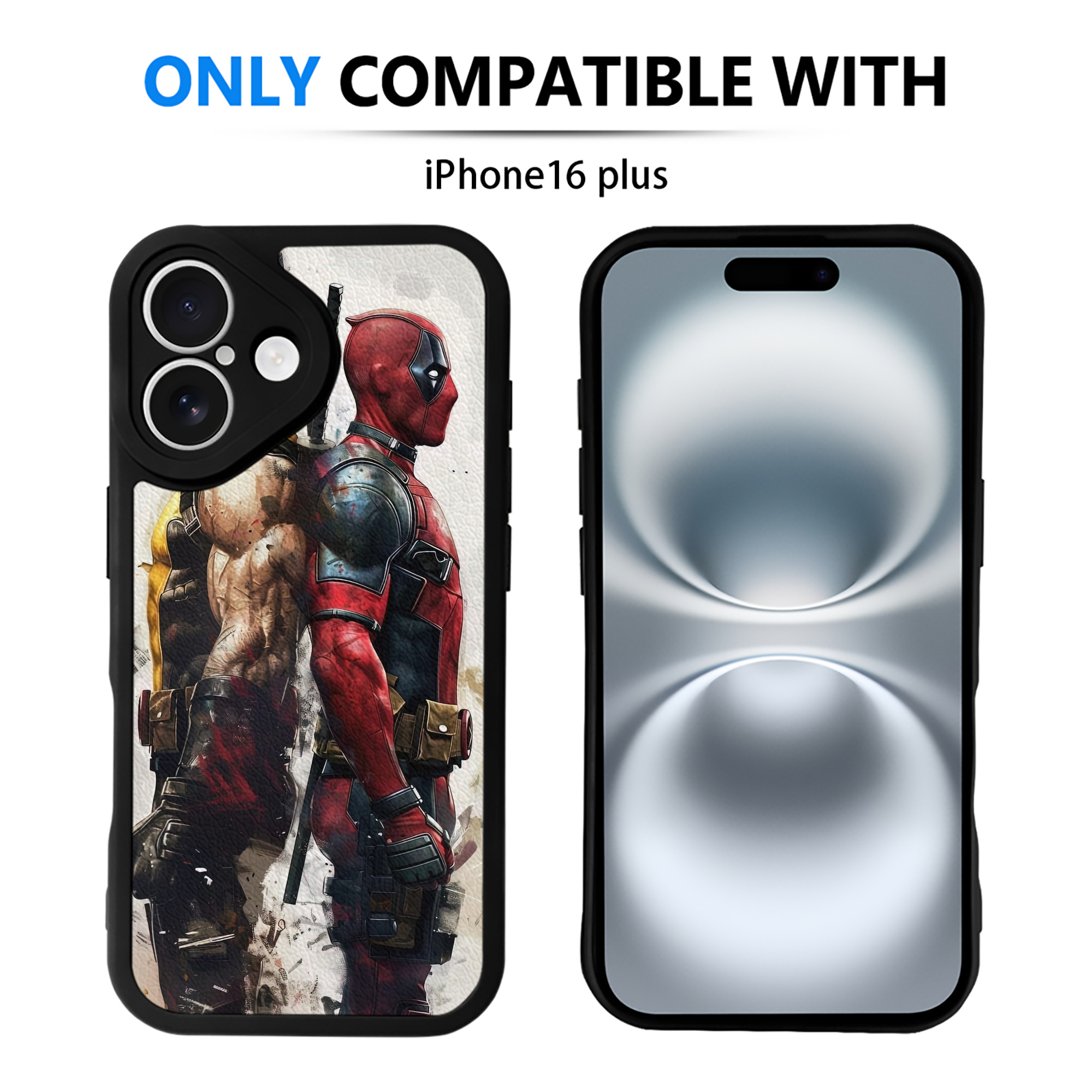 （画像用） Deadpool デッドプール 【iPhone 16シリーズ対応】シリコンスマホケース（レザー調） 材質：シリコン